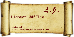 Lichter Júlia névjegykártya